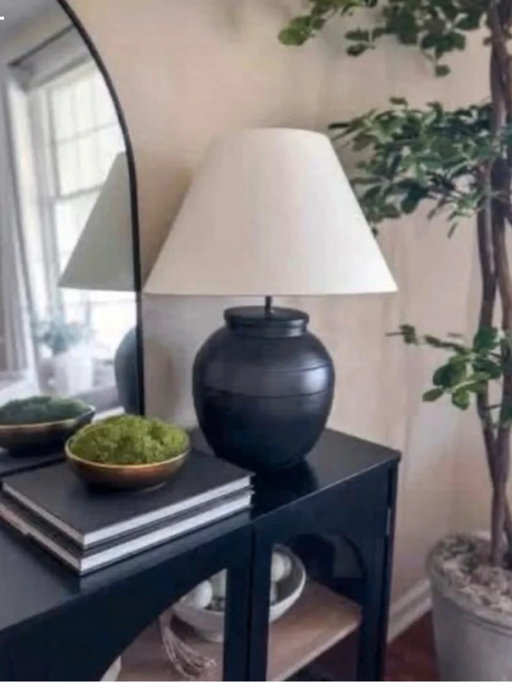 Gold Decorative Bowl with Green Moss Accent- Threshold